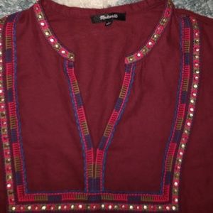 MADEWELL EMBROIDERED TUNIC SIZE L